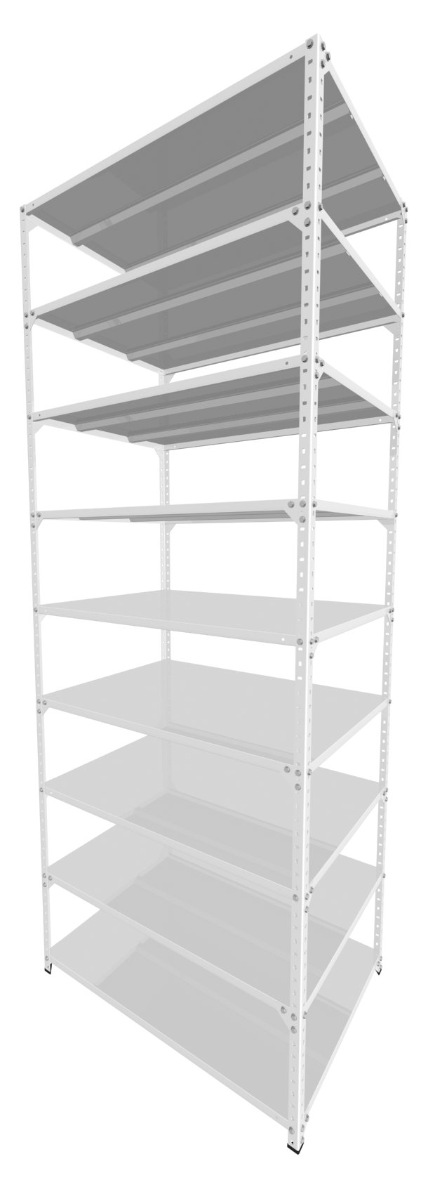 Metalna Polica C 300x115x80/9 Bela