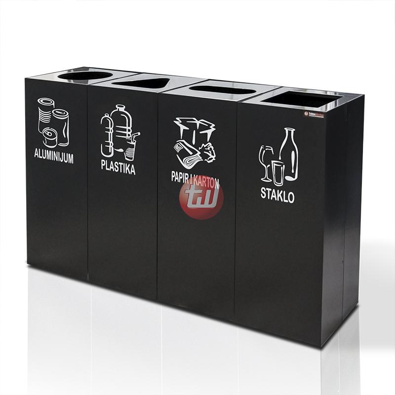 Set kanti za reciklažu Eko sa inox poklopcem